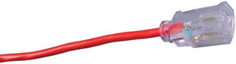 Southwire 25ft SJTW 14/3 Outdoor Ext Cord W/ Lighted End (Red)