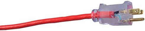 50ft SJTW 14/3 Outdoor Ext Cord W/ Lighted End (Red)