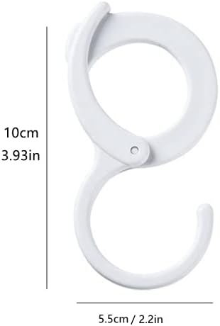 White Hanging Hooks, Multi-Purpose Hanging Hooks Hangers,Table Edge Hook,Hook Clip,Hanging Clips Hook,Windproof Hook, for Home, Office, Workshop, Exhibition(6 PCS, White)