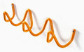 Orange Wall Mounted Coat Rack, Decoration Wave Shaped Wall Hooks, Multi-Purpose Hooks for Coat, Hat, Bag, Umbrella, Heavy-Duty Metal Rail for Bedrooms, Living Rooms, Bathrooms(11.81" x 2.56")