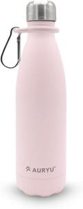 Triple-Walled Insulated Stainless Steel Water Bottle with Bonus Handle, 17oz, Drinks Cold for 24h & Hot for 12h, Leak Proof, Pink