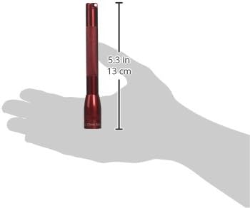 MagLite Mini LED Flashlight – Compact, Water-Resistant, Twist On/Off, 2-Cell AAA Battery-Powered – Red
