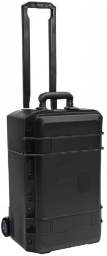22" Weatherproof Hard Case Rolling Waterproof Case Dry Box with Foam Protective Cases Shockproof Hard Travel Cases For Cameras Lenses Electronic Equipment (Black)