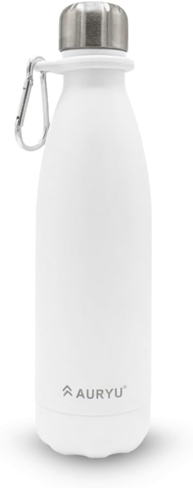 Best in Class Triple-Walled Insulated Stainless Steel Water Bottle, Keeps your Drinks Cold for up to 24 Hours and Hot for up to 12 Hours, Leak Proof, Make a Difference in the World, White, 17oz