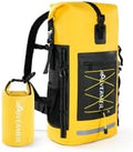 Waterproof Backpack Dry Bag with bungee cord and small waterproof Bag Yellow