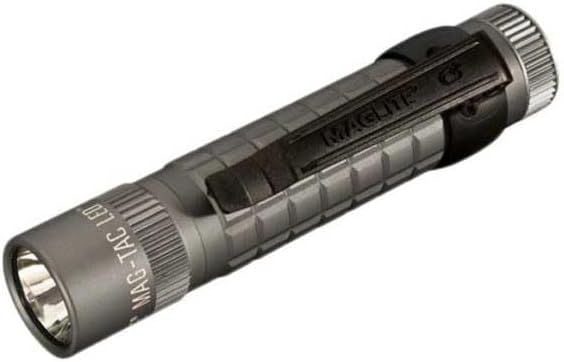MagLite MAG-TAC 2-Cell CR123 LED Tactical Flashlight – Water-Resistant, QuickClick Modes Plain Bezel – Urban Gray