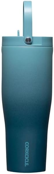 Corkcicle Go Cup XL - Leak-Proof Travel Tumbler - Triple Insulated Stainless Steel Water Bottle - Easy-Carry Handle - Summer Drinkware Gift - Keeps Drinks Ice Cold - 30 oz - Twilight