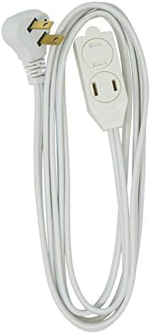Woods Slimline Extension Cord - 16/3 Indoor Flat Plug with Right Angled Design - 3 Polarized Outlets - PVC Jacket - Space Saving - Neutral White - 16 Gauge - 3 Feet,(Pack of 12)