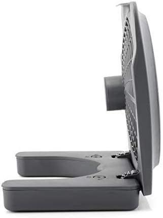 O2COOL Treva 10-Inch Portable Desktop Air Circulation Battery Fan, 2 Speed, Compact Folding & Tilt Design, with AC Adapter (Graphite)