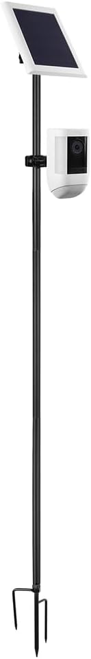 Holicfun 2-in-1 Ground Stake Mount Stand for Outdoor Security Cameras and Solar Panels, Universally Compatible with Ring, Blink, Google Nest, Eufy, Arlo, Wyze, SimpliSafe, and More (Black)