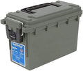 Sheffield 12626 Ammo Storage Box, Stackable .30 Cal Field Boxes, Water and Dust Resistant, Lockable Storage Box with Handle, Secures Hunting Gear, Supplies, and Bullets, Made in USA, Green(Pack of 6)