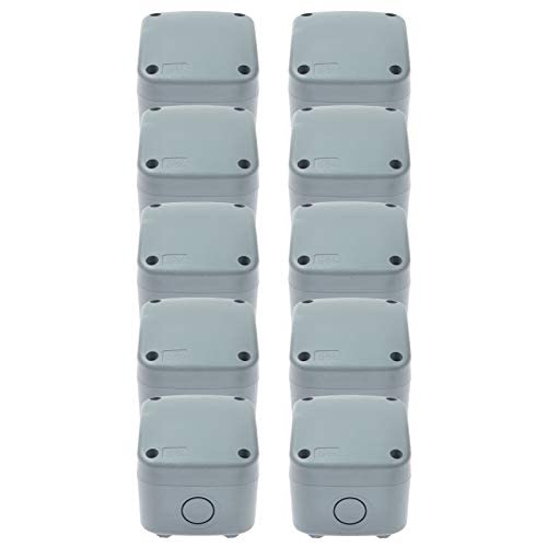 NineLeaf 10PK Project Box ABS Plastic Electrical Boxes,3 1/4" x 2 3/4" x 2 1/4" (86x74x62mm),IP66 Waterproof DIY Opening Hole Electronic Junction Box Power Enclosure,Use for Outdoor,Grey