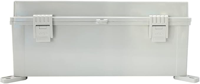 MAKERELE Outdoor electrical Box Weatherproof Includes Internal Mounting Panel 15.7"*11.8"*6.7" (400 * 300 * 170mm) Large Project Box For Electronics Hinged Cover Plastic Clip With 2 NPT 3/4” Glands