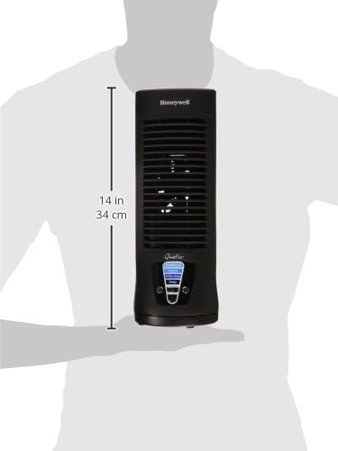Honeywell QuietSet Personal Table Fan, Oscillating Personal Desk Fan with Quiet Operation, 4 Levels of Power and Sound, Black, HTF210B, Pack of 2