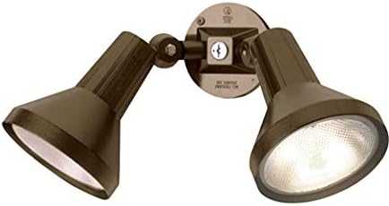 Ciata 15" Outdoor Security Flood Light 2 Head with Heavy Duty Cast Aluminum Body 150W PAR38 Weather Proof Dark Bronze Finish