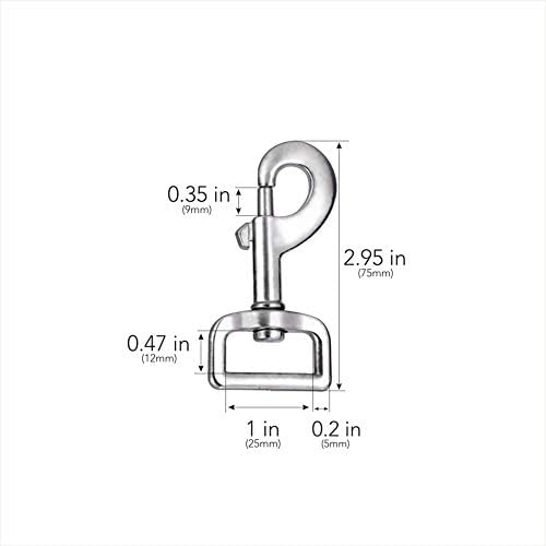 Lucky Goddness 10pcs Swivel Snap Hooks for Dog Leash Collar Linking, Metal Heavy Duty Eye Lobster Claw Clasp Multipurpose- Perfect for Pet Buckle Key Chain Purse Bag Making Handmade Crafts DIY Project