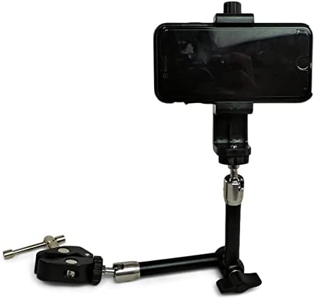 Universal Smartphone and Action Camera Mount for Small Diameter Tubing (3/4" to 1") – Machined Aluminum Holder with Quick-Adjust Arm for Outdoor, ATV, UTV, Boats, and Tree Stands