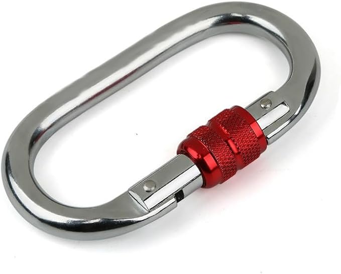 Heavy Duty Locking Climbing Carabiner Clip CE Rated 25 kN 5600 LB Rugged Terrain Approved Industrial Strength Twist Lock Carabiners Clips for Rigging, Ropes, Hammocks, Camping