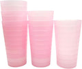 KX-WARE Mixed Drinkware 22-ounce Plastic Tumblers/Drinking Glasses/Party Cups/Iced Tea Glasses, Set of 12 Pink | Unbreakable, Dishwasher Safe, BPA Free