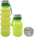 Gadgetime USA Collapsible Water Bottle (Yellow) - Reusable, BPA Free, Silicone, Foldable Portable & Leak Proof - Water Bottles for Travel Gym Camping Hiking - Sports Water Bottle with Carabiner