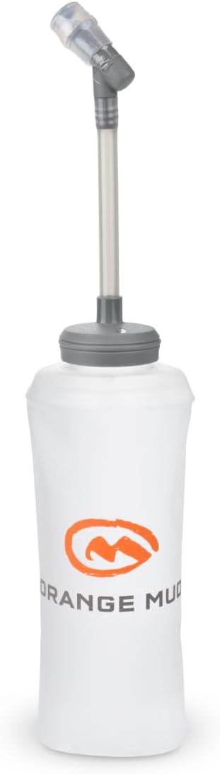 Orange Mud 600ml Soft Flask - UltraFlask (One Bottle) - Collapsible Hydration Bottle with Sport Cap & Hose - Pocket Fit, BPA-Free, Anti-Slosh Design