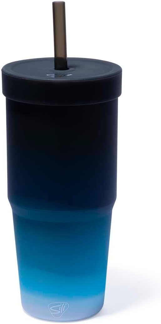Silipint: 32oz Silicone STRAW TUMBLER, Unbreakable, Non-Toxic, Dishwasher Safe - Moon Beam Pack of 1