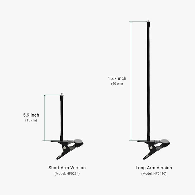 Holicfun Clip Mount for Ring, Blink, Eufy, Google Nest, Wyze, and Arlo Indoor Outdoor Cameras, 15cm Gooseneck Arm, Flexible Adjustment, Strong Clamp, Black, 2-Pack