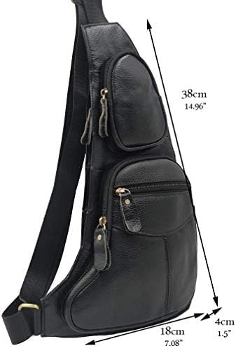 Leather Sling Bag Crossbody Backpack for Men Women Travel Outdoor Sports Hiking Camping Shoulder Chest Day Pack Daypack