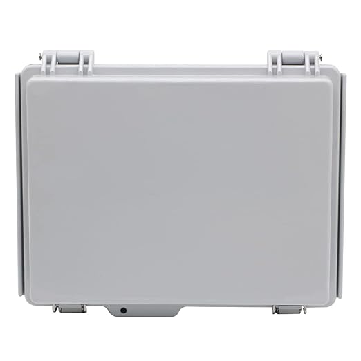 Electrical Junction Box with Mounting Plate, Hinged Cover Stainless Steel Buckles, IP67 Outdoor Project Box Weatherproof DIY Electrical Enclosure 8.6×6.7×4.3 inch (220×170×110mm)