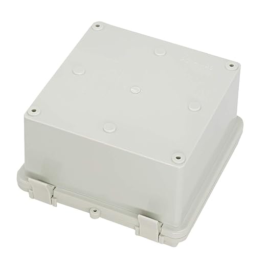 Zulkit Junction Box ABS Plastic Dustproof Waterproof IP65 Electrical Boxes Hinged Shell Outdoor Universal Project Enclosure with 2 Cable Glands 5.9 x 5.9 x 3.5 inch (150x150x90 mm)