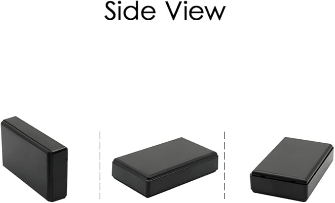 LeMotech Project Box, 5 Pieces ABS Electrical Box Small Junction Box for Electronics PCB Case,Electronic Hobby Box Black, Outside Size 3.6 x 2.3 x 0.9 inch (92 x 58 x 23 mm)