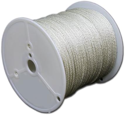 T.W Evans Cordage 294-080-83 1/4-Inch by 200-Feet Solid Braid Polyester Rope, White