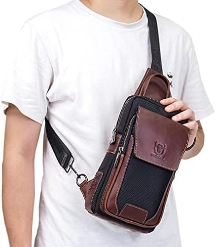 Cool Sling Bag Crossbody Backpack for Men Women Outdoor Travel Tactical Fishing Hunting Hiking Handbag Shoulder Chest Pack Camping Casual Daypack Black Brown