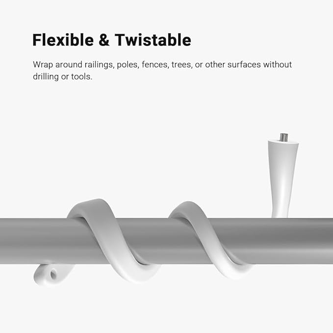 Holicfun Flexible Twist Mount for Indoor and Outdoor Security Cameras, Unversally Compatible with Ring, Blink, Eufy, Google Nest, Wyze, Arlo, Simplisafe and Other Cameras - White, 2 Pack