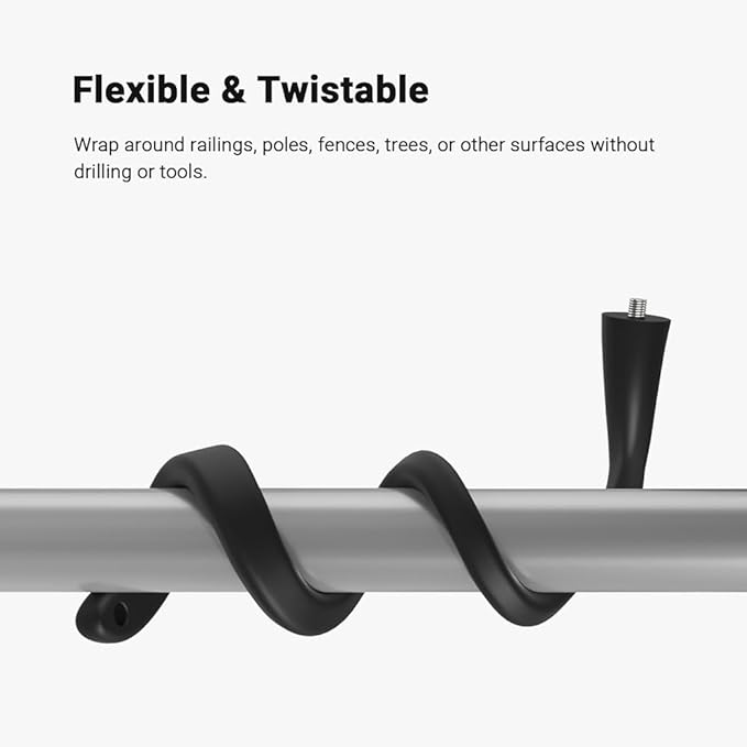 Holicfun Flexible Twist Mount for Indoor and Outdoor Security Cameras, Unversally Compatible with Ring, Blink, Eufy, Google Nest, Wyze, Arlo, Simplisafe and Other Cameras - Black, 2 Pack