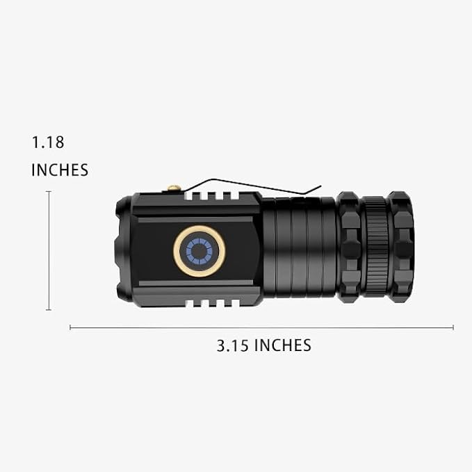 UNROEVS Mini Flashlight 2550 Lumens Rechargeable USB C Charging, Small High Lumens 5 Modes Pocket Flash Light with Clip, Magnetic for EDC, Camping, Hiking, Emergency (4 Pack)