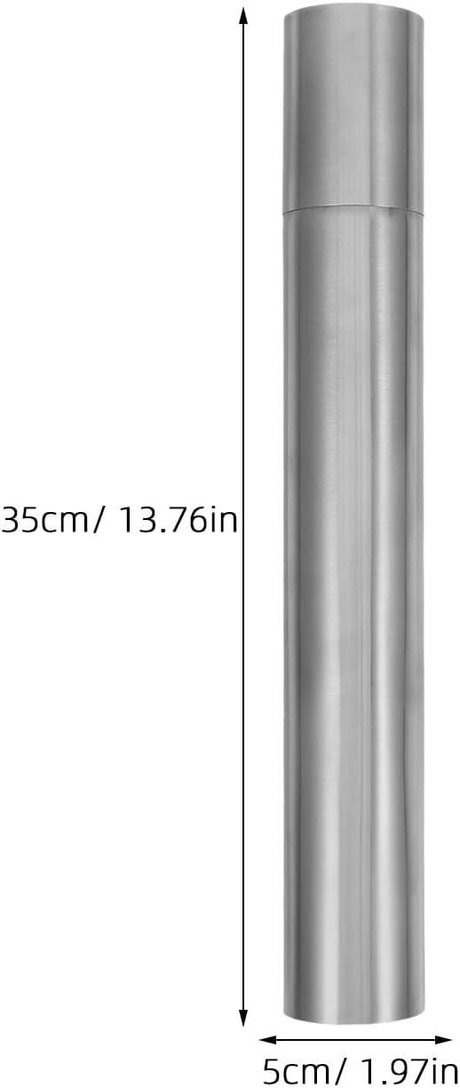 VILLCASE Stainless Steel Document Tube Birth Certificate Holder Waterproof Cylinder Storage Case for Travel and Office Use