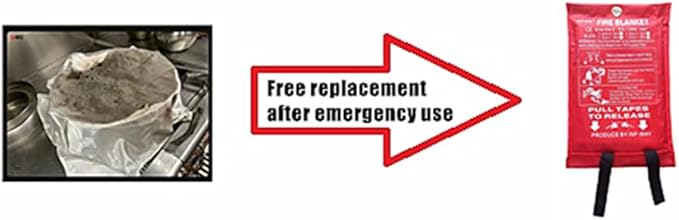 Inf-way Emergency Fire Blanket for Home and Kitchen, 5 Size for Choice, 1 Pack Extra Large Fire Blanket 3.9x5.9ft