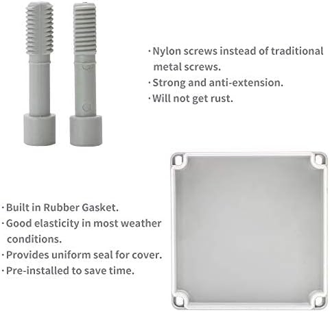MAKERELE Waterproof Electrical Box Outdoor Junction 7.08”3.15”2.76” (1808070mm) Outdoor Watertight DIY Electronics Enclosure with 2 NPT 1/4” Glands
