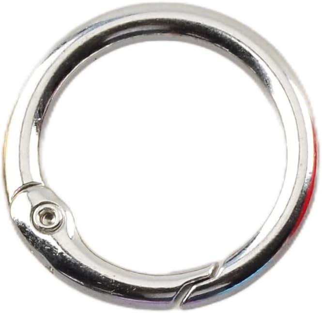 Carabiner Clip 48Pcs Silver Metal Key Ring Clip Circle Keychain Rings Bulk Spring O Ring Round Cute Carabiner Spring Snap Hook Key Chain Clips for DIY Keychain Bag Charm Handbag Purse Dog