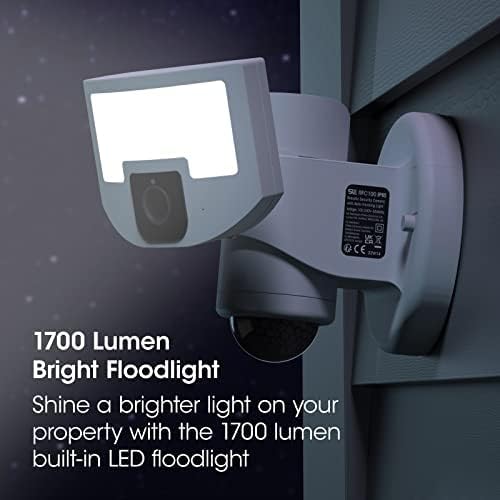 Philex Security Light Motion Outdoor, Motion Sensor, 1700 Lumen Floodlight, WiFi Camera with App Control, IP65 Weatherproof with 3 Zone Intruder Detection, 210° Field of Vision