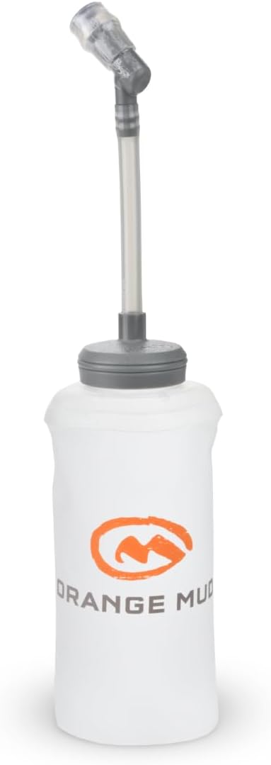 Orange Mud 500ml Soft Flask – 17oz Collapsible Hydration Bottle – BPA & PVC Free – Ultra-Light, Leak-Proof, Soft Material – Fits Any Pocket – with Optional Tube & Bite Valve