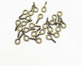 Pack of 200,Multipurpose Alloy Eye Bolts Hook Screw Eye Nails Pin Bail for DIY Jewelry Making Accessaries (Bronze, 4x8mm(S))