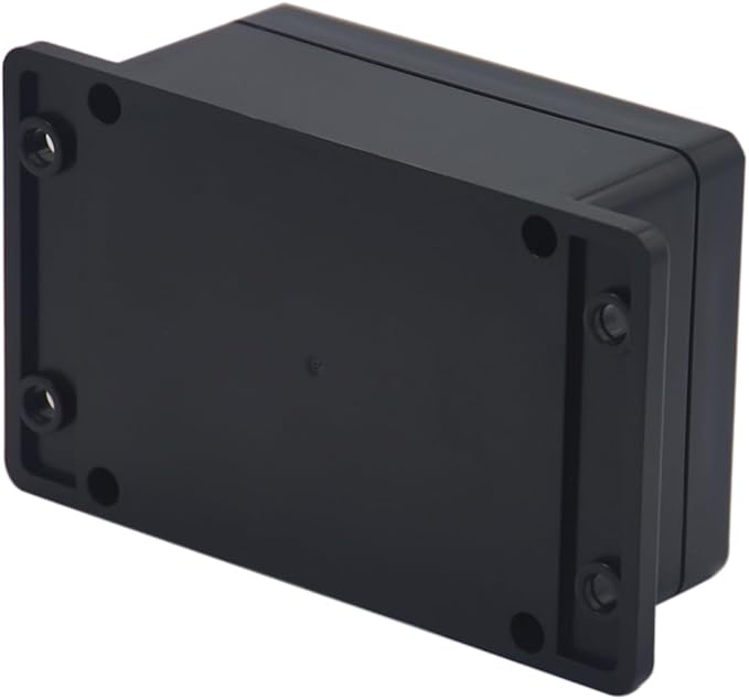 Project Box ABS Black Electrical Boxes IP65 Outdoor Waterproof Box Electronic Junction Box Fixed Ear Power Enclosure with Cable Glands for DIY Project 4.53 x 3.54 x 2.17 inch (115x90x55mm)