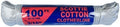 T.W. EVANS CORDAGE C Cotton Rope, 100ft, White