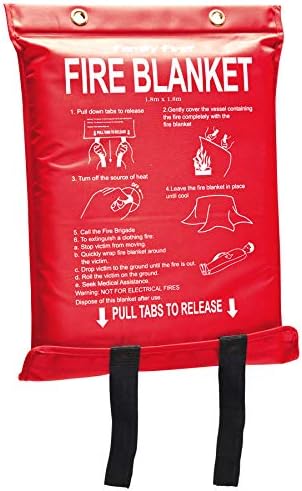 ISOP Fire Blanket 47 * 70 inches – Fire Retardant Blanket – Heavy Duty Emergency Fireproof Blankets – A-Grade Survival – Fire Suppressant Cover Sheet – First Aid Rescue Cover - Emergency Wrap For Home