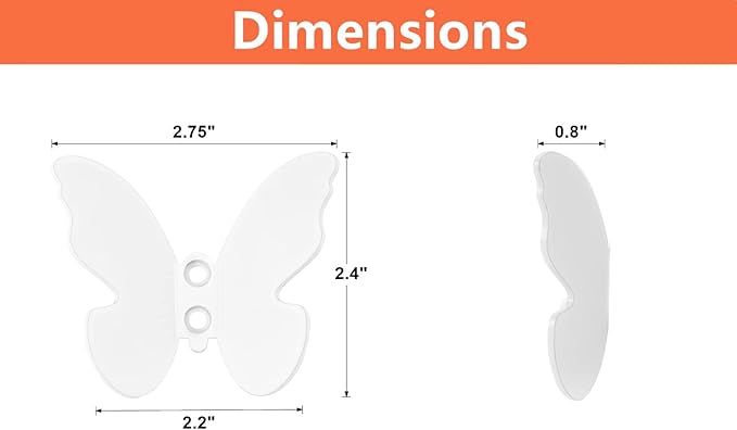 Z Metnal Wall Hooks Decorative, Small Modern White Butterfly Bath Towel Hook, Coat Hat Robe Hooks for Entry Bedroom, Stainless Steel, Wall Mounted, 2 Pcs