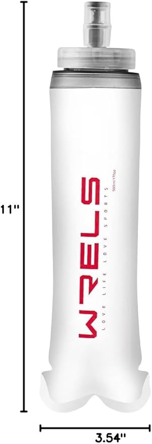 WRELS Collapsible Soft Flask Water Bottle for Outdoors,Folding Collapsible Running Flask for Cycling Marathon Trail Race