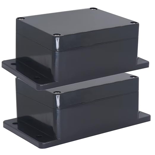 Watertight Junction Box, IP67 Waterproof Project Box Durable ABS Plastic Electronic Enclosure Case for DIY Electrical Project with Wall Fixed Ear 4.53" x 3.54" x 2.17"(115 x 90 x 55 mm) 2Pcs