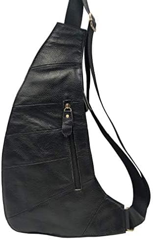 Leather Sling Bag Crossbody Backpack for Men Women Travel Outdoor Sports Hiking Camping Shoulder Chest Day Pack Daypack